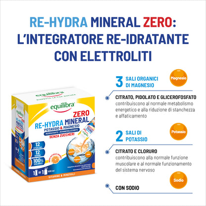 Bundle x3 Potassio e Magnesio Re-Hydra Mineral Zero in stick per il reintegro dei sali minerali