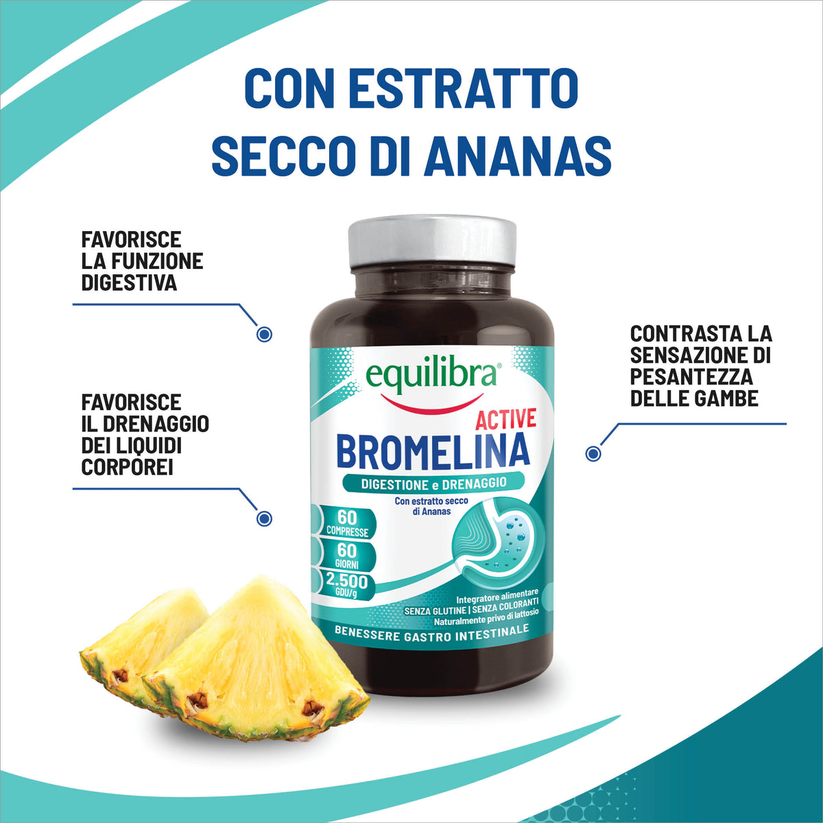Bromelina Active per la digestione e il drenaggio