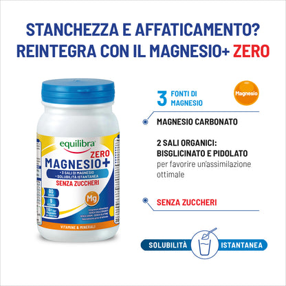 Magnesio in Barattolo Senza Zuccheri a base di Magnesio da sali organici Pidolato e Bisglicinato e Magnesio Carbonato