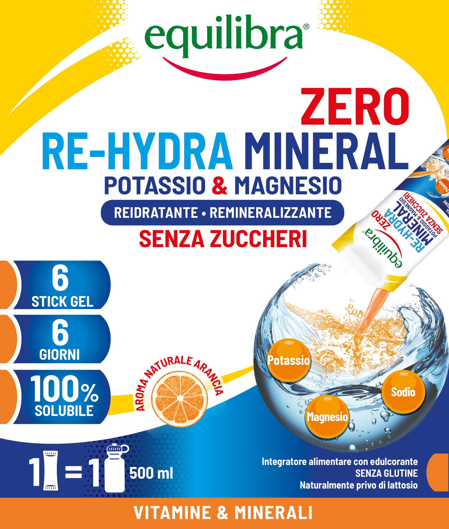 Potassio &amp; Magnesio Re-Hydra Mineral ZERO per il reintegro dei sali minerali