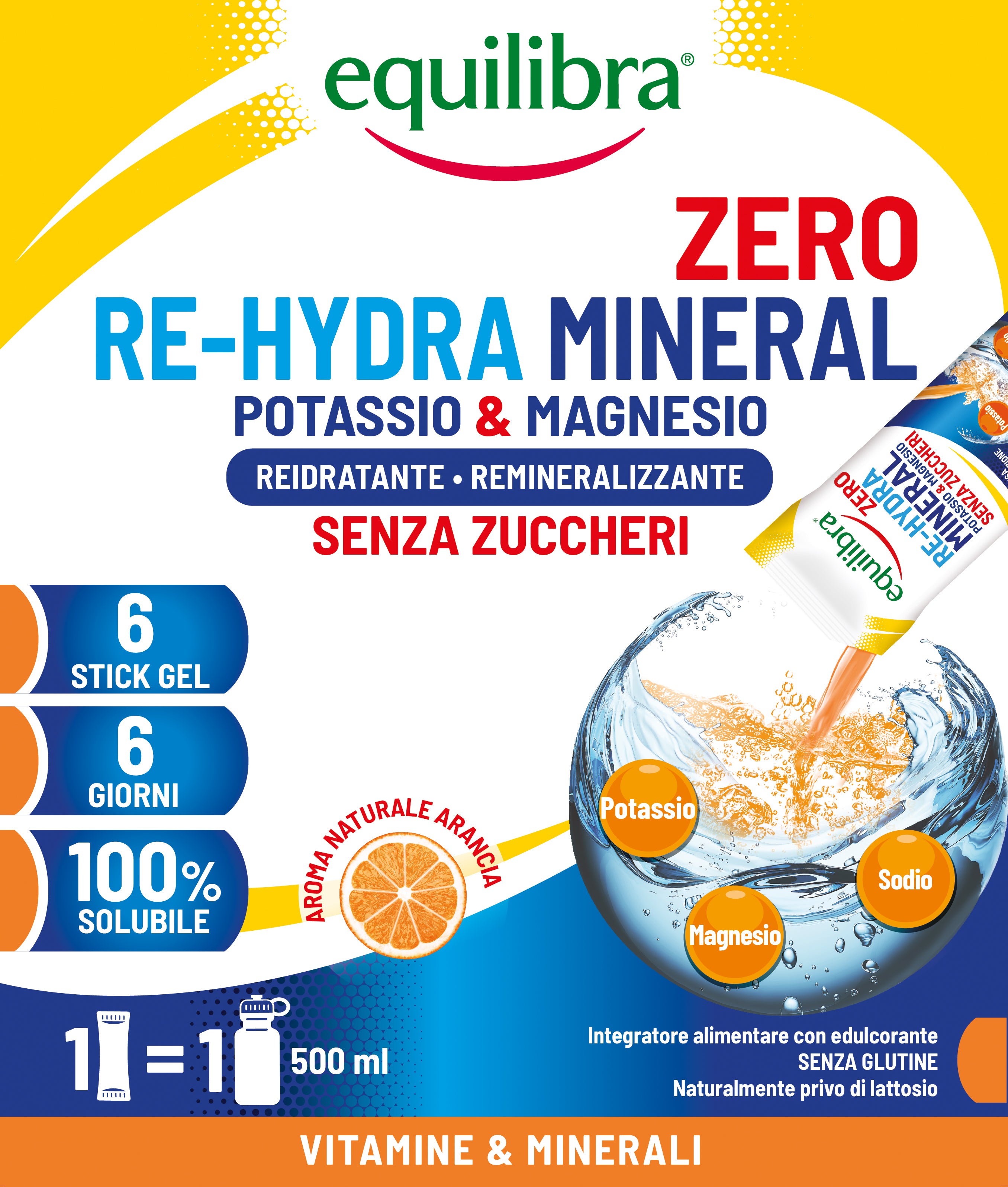 Potassio &amp; Magnesio Re-Hydra Mineral ZERO per il reintegro dei sali minerali