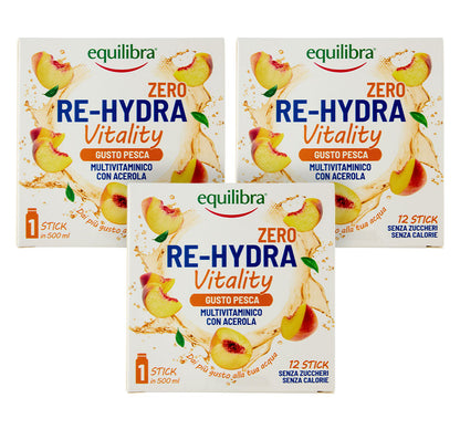 Bundle x3 Re-Hydra Vitality Zero con Acerola - Gusto Pesca