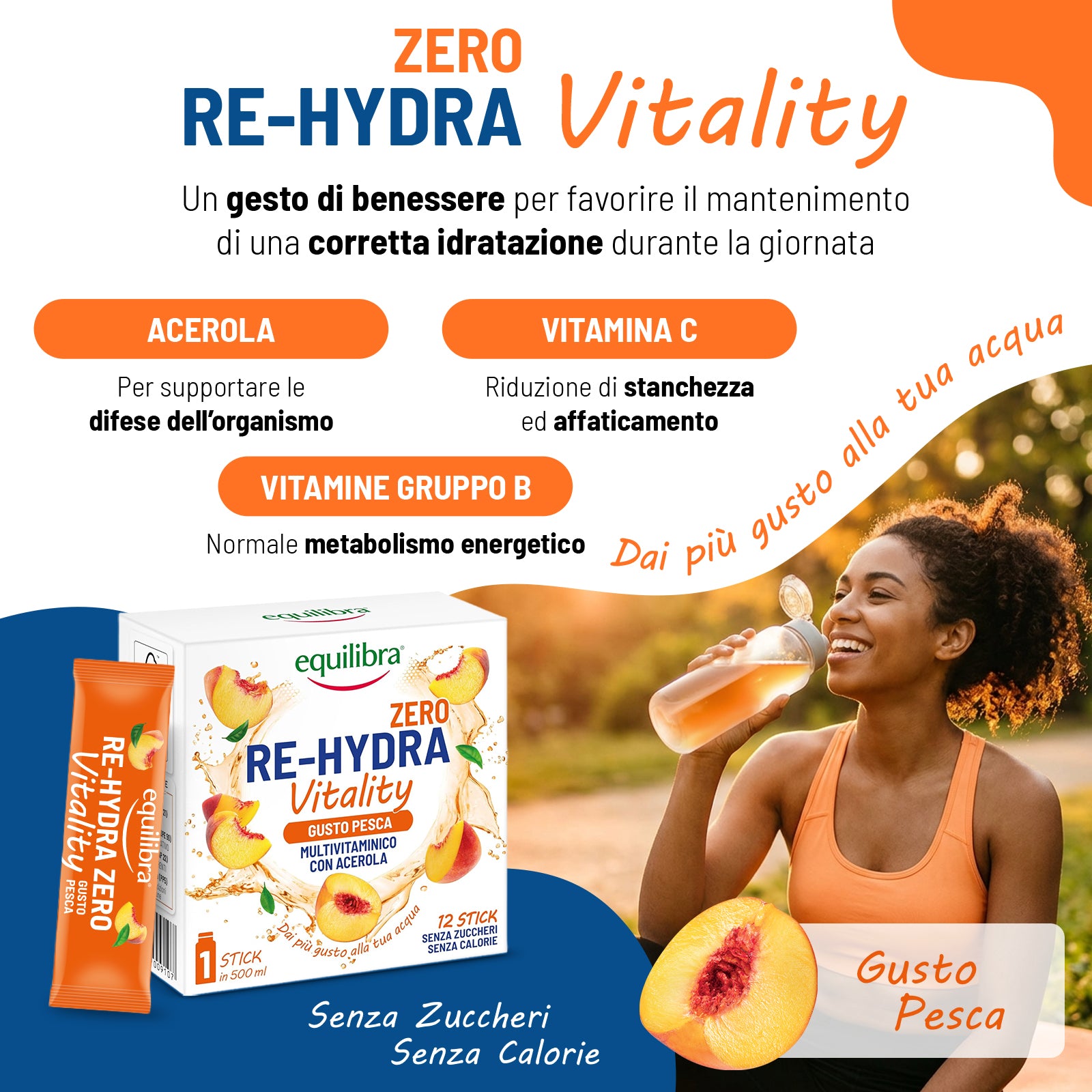 Re-Hydra Vitality Zero con Acerola - Gusto Pesca