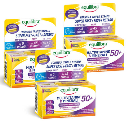 Bundle x3 Multivitamine e Minerali compresse triplo strato 50+