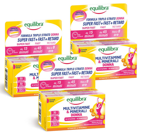 Bundle x3 Multivitamine e Minerali Donna compresse triplo strato