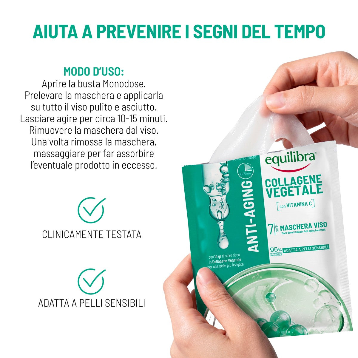 Maschera Viso Anti-aging Collagene Vegetale